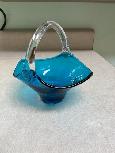 Fenton turquoise glass - turquoise, basket